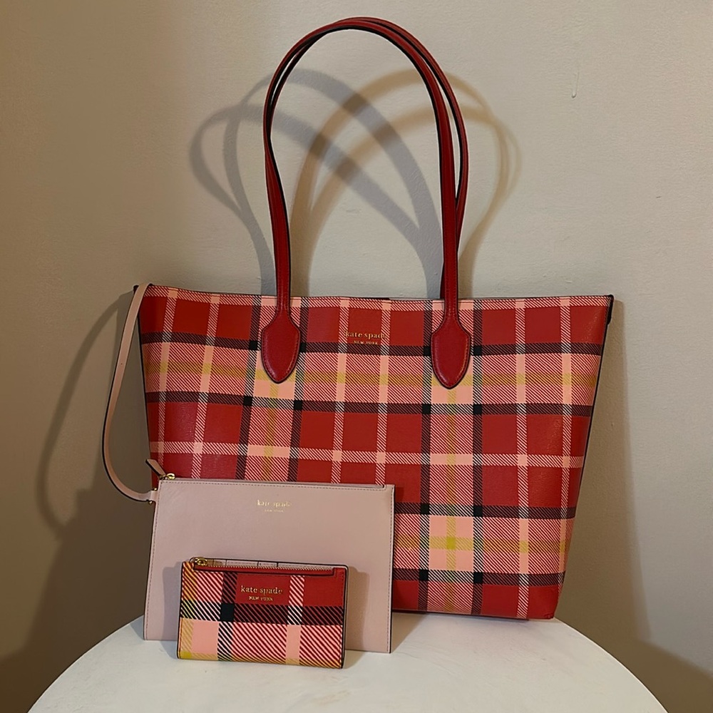 Kate Spade tote, pouch and wallet set